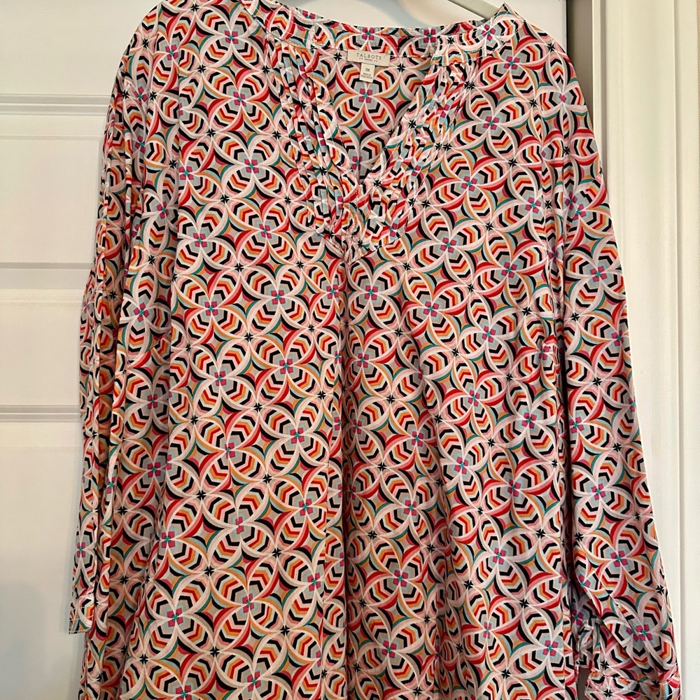 Colorful Geometric Patterned Blouse